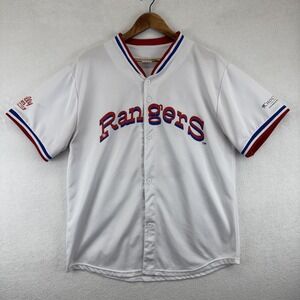 Texas Rangers Jersey Mens XL White Red Blue MLB‎ Baseball Jenkins 31 Button